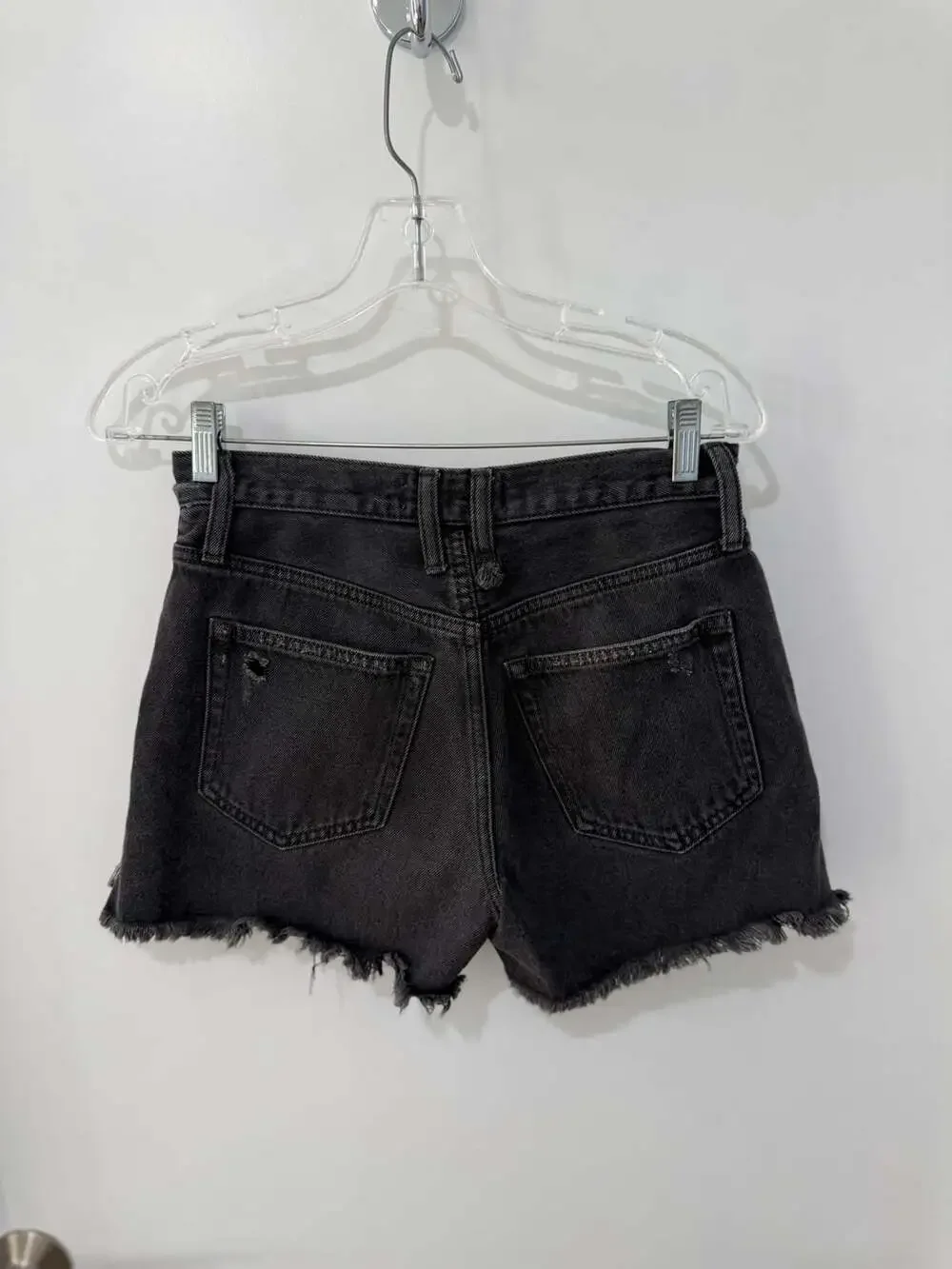 We The Free Free People Black Distressed Denim Cut-Off Shorts Size 25